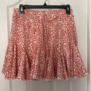 Coral cheetah skirt with build in shorts TTS